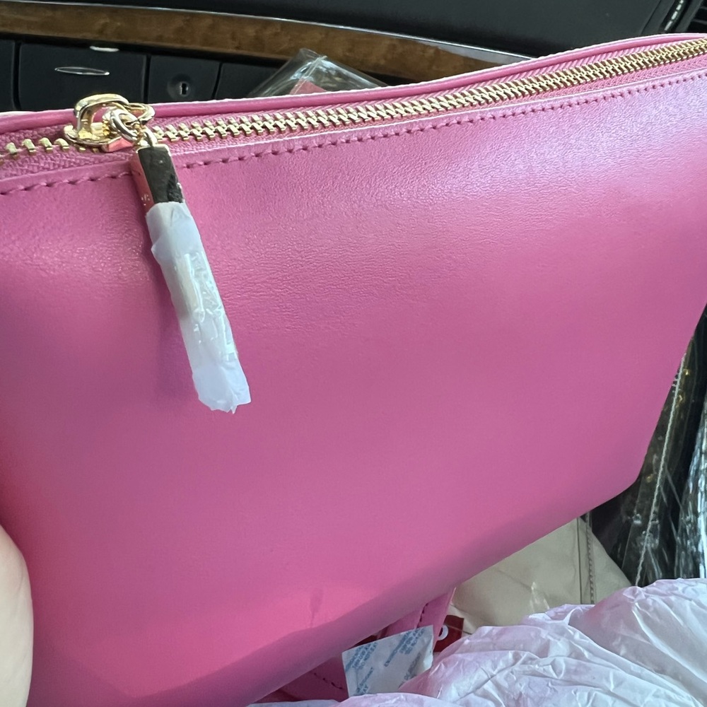 NEW STAUD pink pvc and leather medium Shirley bag - Picture 7 of 8